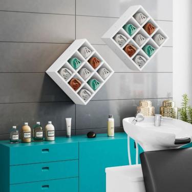 Imagem de Kit 2 Nicho Decorativo Porta Toalha Com 9 Nichos Multiuso Requinte