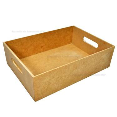 Imagem de Cesto Com Alça Bebê Liso Mdf Madeira Cru - Atacadão do Artesanato Mdf