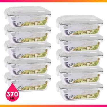 Imagem de Conjunto 10 Potes Vidro Hermético Mantimentos Marmita 370ml - Quality 