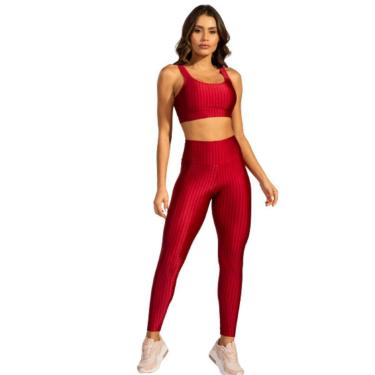 Imagem de Conjunto Top e Calça New Zig 3D Fitness Bella Fiore Alta Compressão Academia Treino Moda Feminina-Feminino