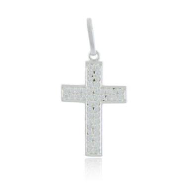 Imagem de Pingente Crucifixo Cravejado Prata 925 Maciça Unissex Religioso - MPJo