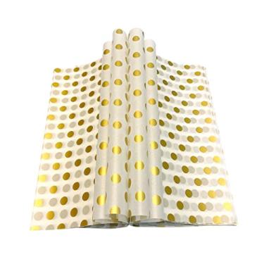 Imagem de Suiwen Folhas de papel de cera Gold Dot Deli Wraps Bandeja e Forro de Cesta Papel Deli Papel de Cera Papel de Cozimento Papel de Pergaminho Colorido à Prova de Gordura para Alimentos (300), 25*22 cm