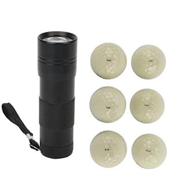 Imagem de Bolas de Golfe Fluorescentes, 6 Peças, Bolas Luminosas Direitas, Bolas de Luz Escura para Prática Noturna, Bola Brilhante para Treinamento de Golfe