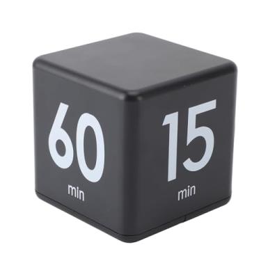 Imagem de Mini Flip Timer Com Sensor de Gravidade, Predefinido 15 20 30 60 Minutos, Alertas Sonoros Altos e Baixos, Display, Material ABS, Tamanho Compacto (Preto)