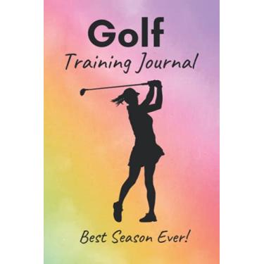 Imagem de Golf Training Journal: Inspiring notebook for woman golfer with prompts to track practice, skills, achievements, and best memories - Rainbow cover – a ... golf training accessory with illustrations!
