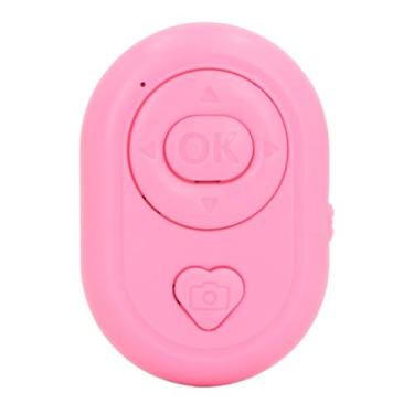 Imagem de Rolagem de Página Com Controle Remoto Bluetooth para Leitura, Câmera Com Obturador Remoto Bluetooth para Tirar Foto e Vídeo Clicker para Selfies, Recarregável por USB (Rosa)
