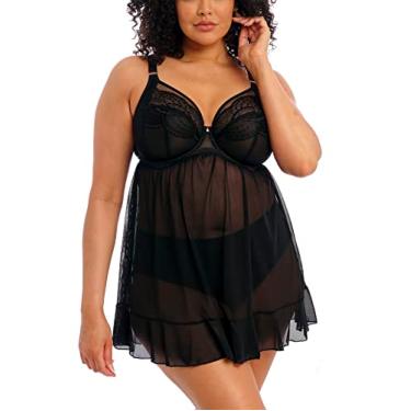 Imagem de Elomi Babydoll Priya feminino plus size com aro, Preto, 42F