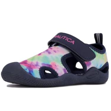 Imagem de Nautica Sapato de proteção para água infantil Kettle Gulf, sandália esportiva fechada estampa azul-marinho (bebê/criança pequena), Multi Tie Dye azul-marinho, 10 Toddler