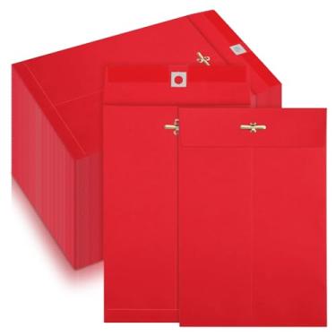 Imagem de Mooliwe Envelopes Manilla 150 unidades, 9 x 12 envelopes de envio a granel, envelopes de catálogo Kraft vermelho, tamanho carta 12,7 kg, envelopes de papel resistentes com fecho gomado para escritório