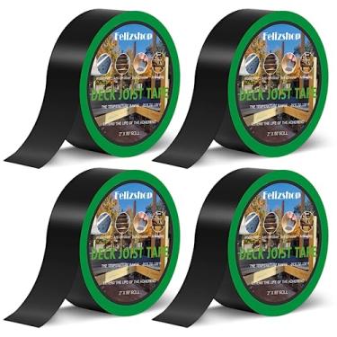 Imagem de Felizshop Fita de viga, fita de viga, 5 cm x 15 m, fita impermeável para baralhos butílicos, fita piscante, resistência ao clima para decks para vigas, vigas de madeira e vigas (4 rolos)