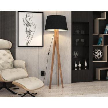 Imagem de Luminária De Chão Flórida Bivolt Moderna Com Pés De Madeira Maciça - M