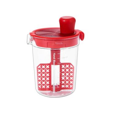 Imagem de halteoly Garrafa coqueteleira de molho de salada, copo misturador de molho de salada, copo de mistura de ovo líquido, ferramenta de mistura manual para cozinha, garrafa de molho de vinagrete