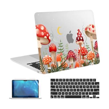 Imagem de Instellar Capa compatível com MacBook Air de 13,6 polegadas versão 2023 2022 M2 A2681 com tela de retina líquida, capa rígida antiderrapante totalmente ventilada + capa de teclado + película de tela,