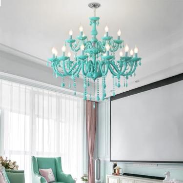 Imagem de Cristal Contemporâneo Vela Pendente Lâmpada Europeia Luxo Sala de Estar Restaurante Quarto Quarto de Criança Quarto de Menina Villa Vestuário Loja Salão de Beleza Candelabro (C 18 luzes)