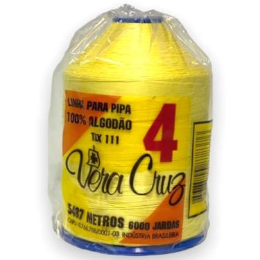 Imagem de Linha Vera Cruz Para Pipas Fio 04 de 6000 Jardas 100% Algodão Tex 111 (Amarelo)