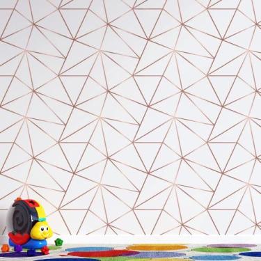 Imagem de Papel de Parede Zara Rose  Gold fundo Branco geométrico - AloPapers, 2