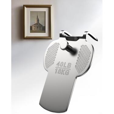 Imagem de Ganchos para pendurar quadros de drywall: 15 peças de ganchos grandes de 18 kg para moldura de parede - arte pendurada sem danos, espelho resistente, kit de ferragens para pintura de pôster - garra