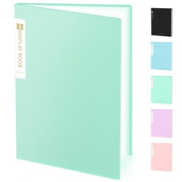 Imagem de Sooez Fichário de 30 bolsos com mangas de plástico 21,5 x 28 cm, pasta de portfólio de arte resistente com protetores de folha transparentes, exibição de 60 páginas, livro de apresentação para obras