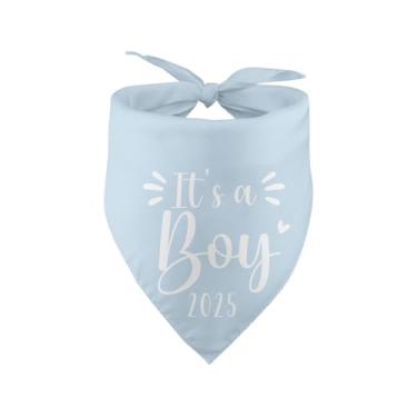 Imagem de It's a Boy 2025 Bandana de cachorro anúncio de gravidez revelação de gênero anúncios de bebê ideias adereço de foto cachecol para animais de estimação acessórios para amantes de cães