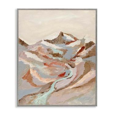 Imagem de Stupell Industries Tons de terra paisagem cinza emoldurado giclée arte de parede design por Nikita Jariwala, 28 x 35