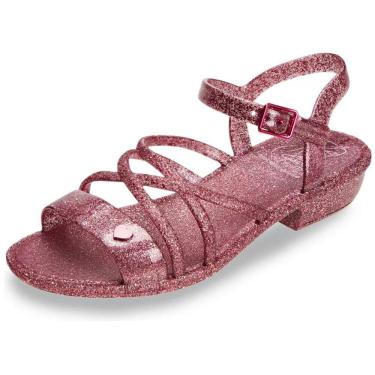 Imagem de Sandália Infantil Menina Salto Glitter Princess Disney