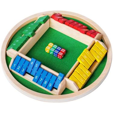 Imagem de Jogo de dados Shut The Box Nicecho para 2 a 4 jogadores Family Wooden