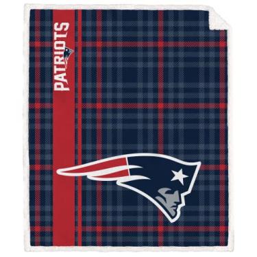 Imagem de Proformance Home Cobertor de flanela Sherpa xadrez vertical oficial NFL New England Patriots