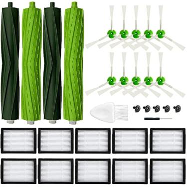 Imagem de Pacote com 22 peças de reposição para iRobot Roomba i7 i7+ i3 i3+ i4 J7J7+/Plus i6 i6+ i5+j5+ i8 +/Plus E5 E6 E7 I & E & J Series Aspirador de pó, 2 conjuntos de escovas de rolo, 10 filtros e 10