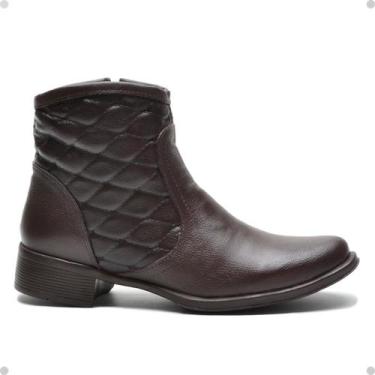 Imagem de Bota Feminina Cano Alto Coturno Em Couro Cla-Cle Infantil Adulto, Café