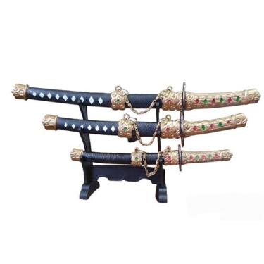Imagem de Trio Espadas Samurai Katana Abridor Cartas Miniatura Decor - Althea Ar