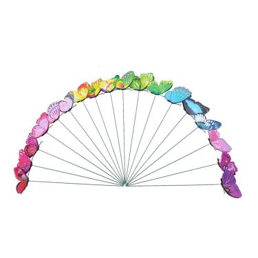 Imagem de WeiLaiKeQi 24pcs Butterfly Garden Stakes Decorações de borboleta Arte ao ar livre fora da plantadeira ornamentos decorativos para o pote de, Colorido