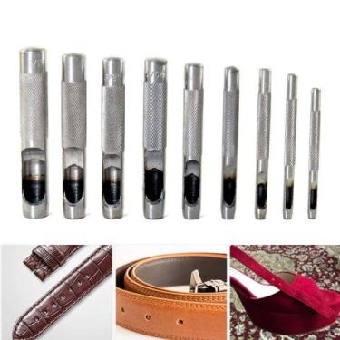 Imagem de Jogo Furador de Couro Vazador Perfurador Cinto Borracha 9 Peças Lugato