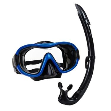 Imagem de oshhni Conjunto de snorkel, máscara de mergulho, equipamentos leves, óculos de mergulho para adultos, óculos de natação para mergulho para mergulho aquáticos, Azul
