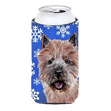 Imagem de Norwich Terrier Winter Snowflakes Tall Boy Beverage Insulator Hugger SC9782TBC