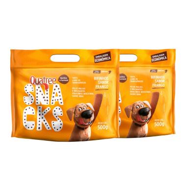 Imagem de Kit 2 Snack Quatree Bifinho Para Cães Sabor Frango - 500g