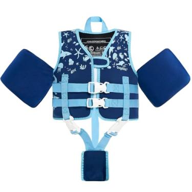 Imagem de Gogokids Boias infantis, colete de natação para crianças aprender a nadar, jaqueta flutuante de piscina para meninas e meninos de 9 a 22,7 kg, roupa de banho infantil com alça de segurança ajustável