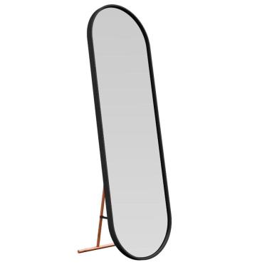 Imagem de Toucador Espelho Oval Alamanda Preto Pé Bronze JB Bechara