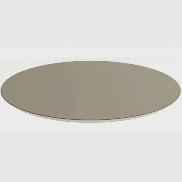 Imagem de Tampo para Mesa de Jantar Redondo 120cm de Madeira com Vidro Off White