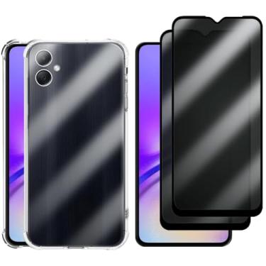 Imagem de Kit Capa + 2 Películas de Privacidade 3D para Samsung Galaxy A05 5G | Anti-Impacto | Transparente | Capinha Transparente + Película Anti Espião Para Samsung Galaxy A05