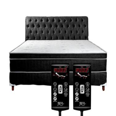 Imagem de Cama Box King Size 1,93x2,03 D45 com 2 Controles Massagem Cabeceira AL