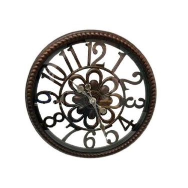 Imagem de Relógio De Parede Vintage 3D Decorativo Grande 50cm Cobreado - Yeet