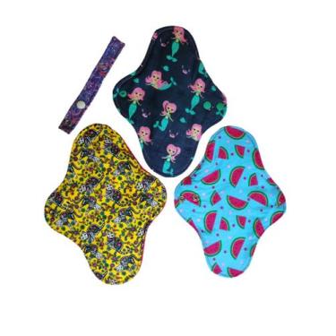 Imagem de Absorvente reutilizável de pano - kit com 5 unidades - fluxo normal - 