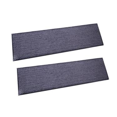 Imagem de FytStycale 2pcs escadas de pisos não skid para degraus de madeira tapetes de escada interna para anciãos animais de estimação infantis, Branco Preto