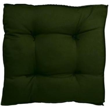 Imagem de Almofada Assento Cadeira Futon Grande 60x60 Decoração Sofá Confortável Cores Diversas (Verde Militar)