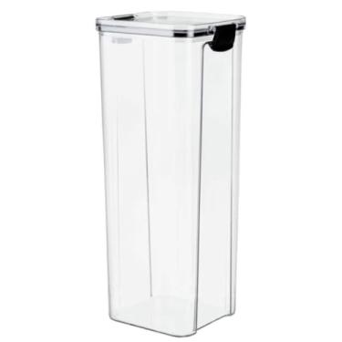 Imagem de 2 Potes Herméticos Para Macarrão Espaguete com Trava Plástico Empilhável + Etiqueta