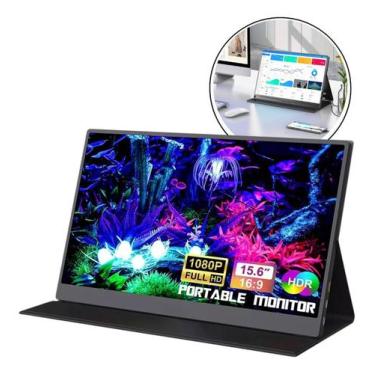 Imagem de Monitor Portátil Grasep 15,6" Full HD IPS HDR10 USB-C HDMI Leve Versát