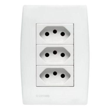 Imagem de Conjunto Tomada Tripla 10A Soprano Siemens Ilus