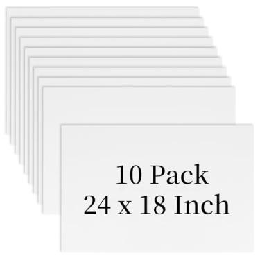 Imagem de Pacote com 10 placas brancas grandes de plástico ondulado de 45 x 61 cm, placa branca dupla face para venda de garagem, aluguel, festa de aniversário, decorações de guia