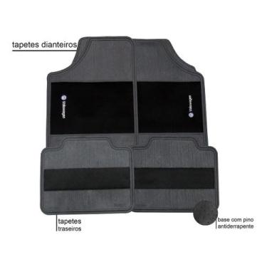 Imagem de Tapete Automotivo Carro Logo Bordado Volkswagen Universal Vw - OESTESO