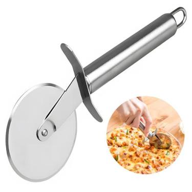 Imagem de Espátula Cortador 19 cm Pizza Pães E Massas Aço Inoxidavel Lamina Gira